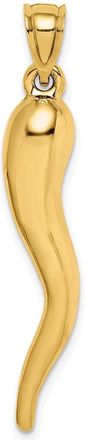Diamond2Deal 10k Yellow Gold Hollow Italian Horn Pendant