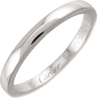 Cartier Silver Platinum 950 Band Ring (Pre-Owned)
