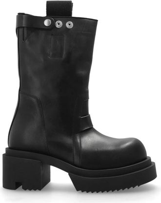 Rick Owens Leren Laarzen Pull On Bogun - Dames - Hoge Laarzen - Zwart - 38 EU - Leer - Schoenen