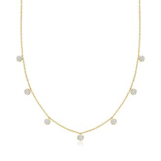Ross-Simons Diamond Circle Station Necklace in 18kt Gold Over Sterling