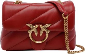 Pinko Love Puff Mini Schoudertas - Dames - Schoudertassen - Rood - ONE Size - Leer - Tassen