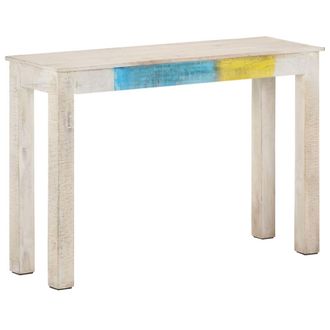 vidaXL Vidaxl - Mesa Consola De Madera De Mango Rugosa Blanca 115x35x77 Cm