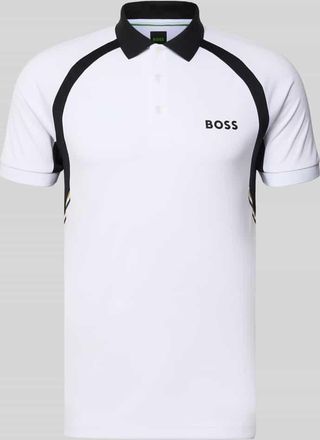 HUGO BOSS Slim Fit Poloshirt mit kurzer Knopfleiste Modell PL_TOC SPIN CB in Weiss, Größe XXXL
