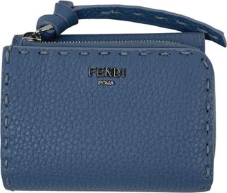 Fendi Blue Leather Wallet (Tri-Fold) (Pre-Owned)