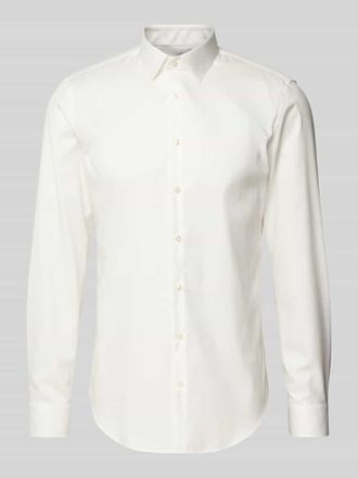 Jake*s Slim Fit Businesshemd aus Twill in Ecru, Größe 37/38