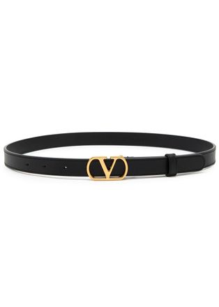 Valentino Garavani Vlogo Leather Belt - Black - 38 (UK16/ XL)