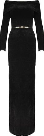 Elisabetta Franchi Maxi Jurk - Dames - Maxi kleedjes - Zwart - M - Kleedjes