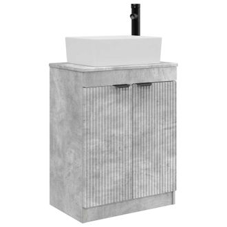 vidaXL Vanidad De Ba&ntilde;o Con Lavabo Gris Hormig&oacute;n 54 X 35 X 83 Cm Vidaxl