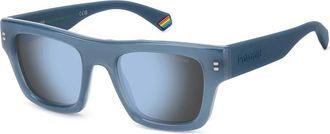Polaroid Blauwe Spiegel Gepolariseerde Zonnebril - Heren - Zonnebrillen - Blauw - 51 MM - Accessoires