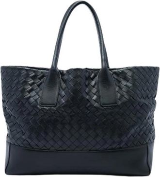 Bottega Veneta Pre-owned Woven Nappa Leather Tote - Dames - Vintage Shopper - Zwart - ONE Size - Leer - Vintage