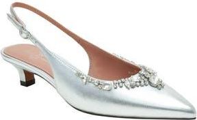 Linea Paolo Crystal Embellished Slingback Pump in Silver at Nordstrom Rack, Size 9.5