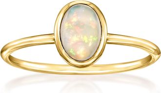 Ross-Simons Bezel-Set Opal Ring in 14kt Yellow Gold