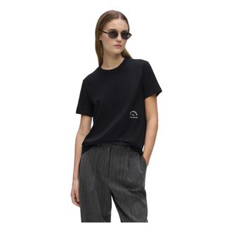 Karl Lagerfeld Katoenen T-shirt met logo-accenten - Dames - Tops - Zwart - Maat: M Katoen