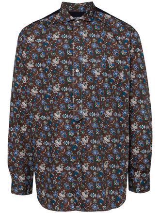 Junya Watanabe paisley striped cotton shirt - Blue