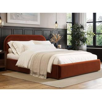 Flair Alba Ottoman Bed Burnt Orange Velvet | Size: King