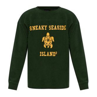 Dsquared2 Long Sleeve Tops, male, Green, Size: 2XL T-shirt with print