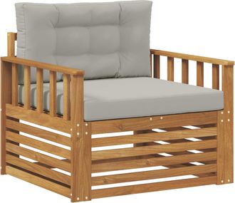 vidaXL Sof&aacute; De Exterior Madera De Acacia S&oacute;lida Y Poli&eacute;ster Vidaxl