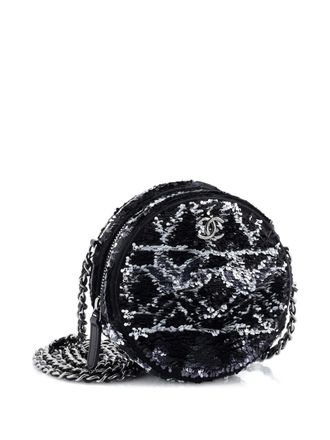 Chanel Round Clutch with Chain Sequins Mini crossbody bag - Zwart