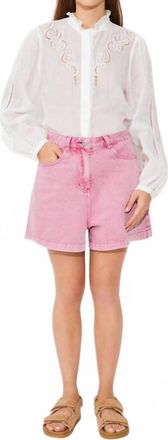 Suncoo Leony Blouse Top In Blanc Casse