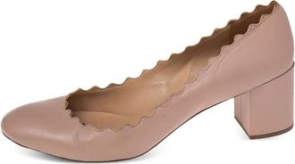 Chlo&eacute; Pumps in pelle con bordo a smerlo 65mm - Toni neutri