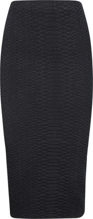 Elisabetta Franchi Gonna di Maglia - Dames - Kokerrokken - Zwart - M - Leer - Rokken
