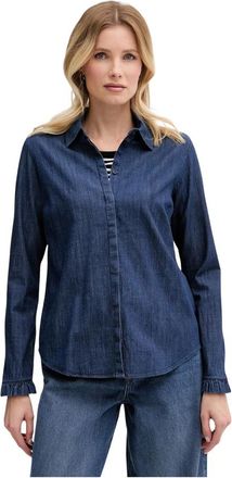 Mos Mosh Mattie Shirt - Dames - Overhemden - Blauw - M - Katoen - Overhemden
