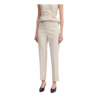 Sandro Ferrone Slim-fit Broeken - Dames - Broeken - Beige - Maat: M Leer