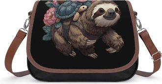 Generic Funny Sloth Turtle Snail Crossbody Bags for Women Shoulder Messenger Bag Purse Handbags