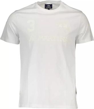 La Martina Wit Katoenen T-shirt - Heren - T-shirts - Wit - M - Katoen - Tops