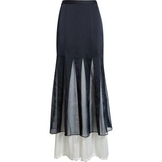 BOSS Layered Slip Skirt in Sky Captain at Nordstrom, Size 10