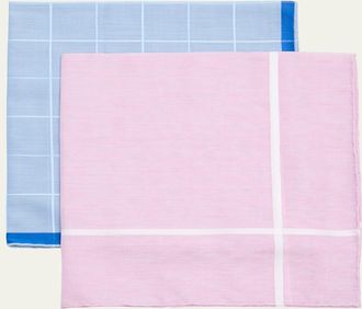 Simonnot Godard Mens 2-Pack Egyptian Cotton Handkerchiefs