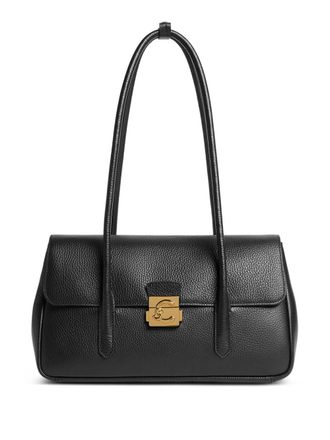 Coccinelle Schoudertas met logogesp - Zwart