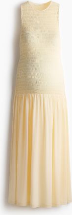H&M MAMA Gesmoktes Jerseykleid - Hellgelb