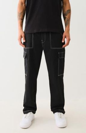 True Religion Bobby Baggy Cargo Pants in Jet Black at Nordstrom Rack, Size 38