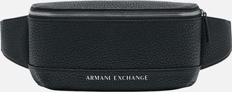 A|X Armani Exchange Mens Tumbled Leather Black Waist Bag - Size: ONE size