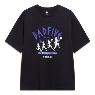 Li-Ning x Anti-Wu BADFIVE Casual Graphic Print Tee Black Purple AHST301-2