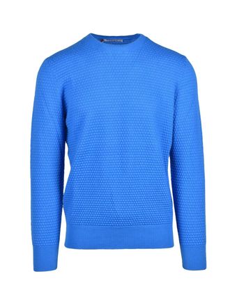 KANGRA Textured Knit Wool Crew Neck Pullover