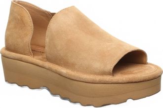 Bearpaw Womens Sail Refined Suede Flatform Sandal In Iced Coffee