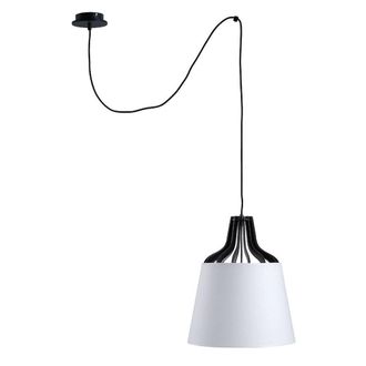 Netlighting Ivo Dome Pendant Ceiling Light White 38cm 1x E27 200cm Wire