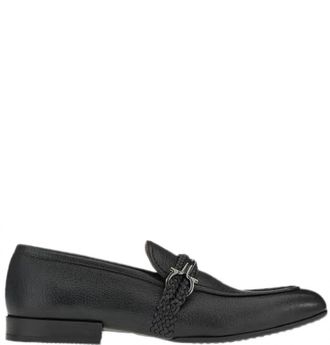 Ferragamo Mens Nam Loafer With Gancini Ornament In Black