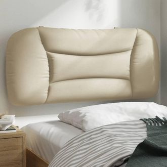 vidaXL Cabecero De Cama Acolchado Tela Crema 90 Cm Vidaxl