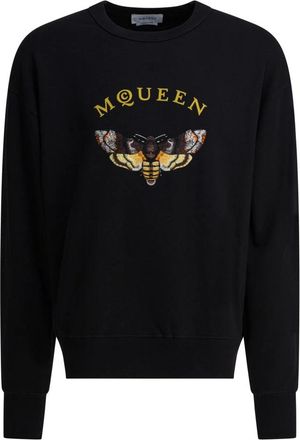 Alexander McQueen Hoodies & sweatvesten, Heren, Zwart, M, Katoen, Zwarte Sweatshirt Aw 25 Casual Stijl