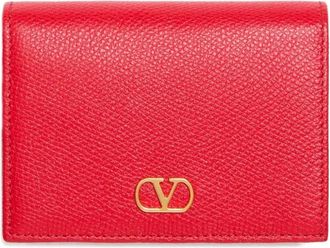 Valentino Garavani VLogo portemonnee met textuur - Rood