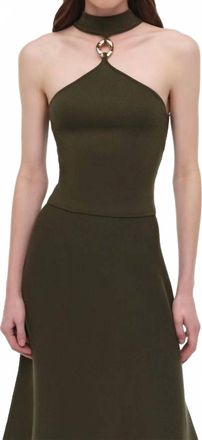 SIMKHAI Renlen Wool Halter Top In Fern