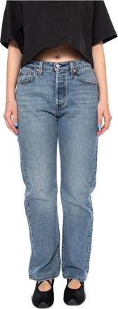 Levi's 501 Curve Straight Jeans - Dames - Regular Fit Jeans - Blauw - W25 L30 - Katoen - Jeans