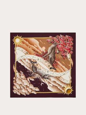Ferragamo Women Day & Night print silk foulard Red