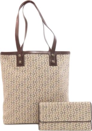 Celine Macadam Brown Canvas Tote Bag (Pre-Owned)