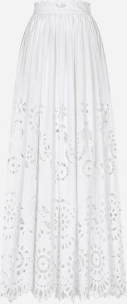 Dolce & Gabbana Long Cotton Circle Skirt With Cut-out Detailing - Woman Skirts White 36