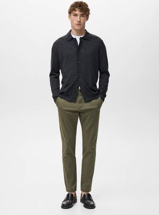 Mango Pantaloni Prato chino super slim-fit cropped kaki - Uomo - 42 - MANGO MAN