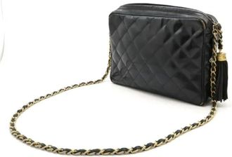 Chanel Pre-owned Cross Body Bags, female, Black, Size: ONE SIZE Pre-owned Vintage Leather Cross Body Bag